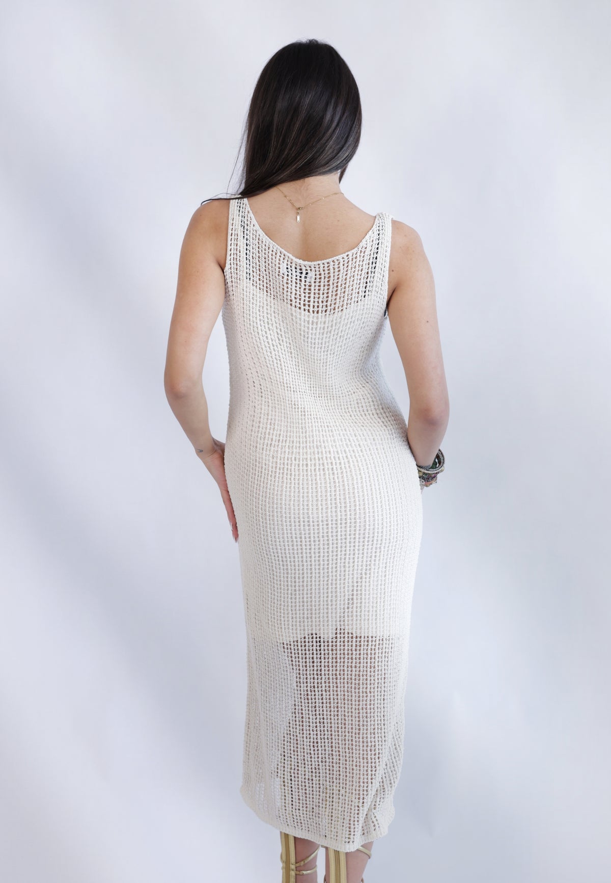 Crochet midi dress ankle length
