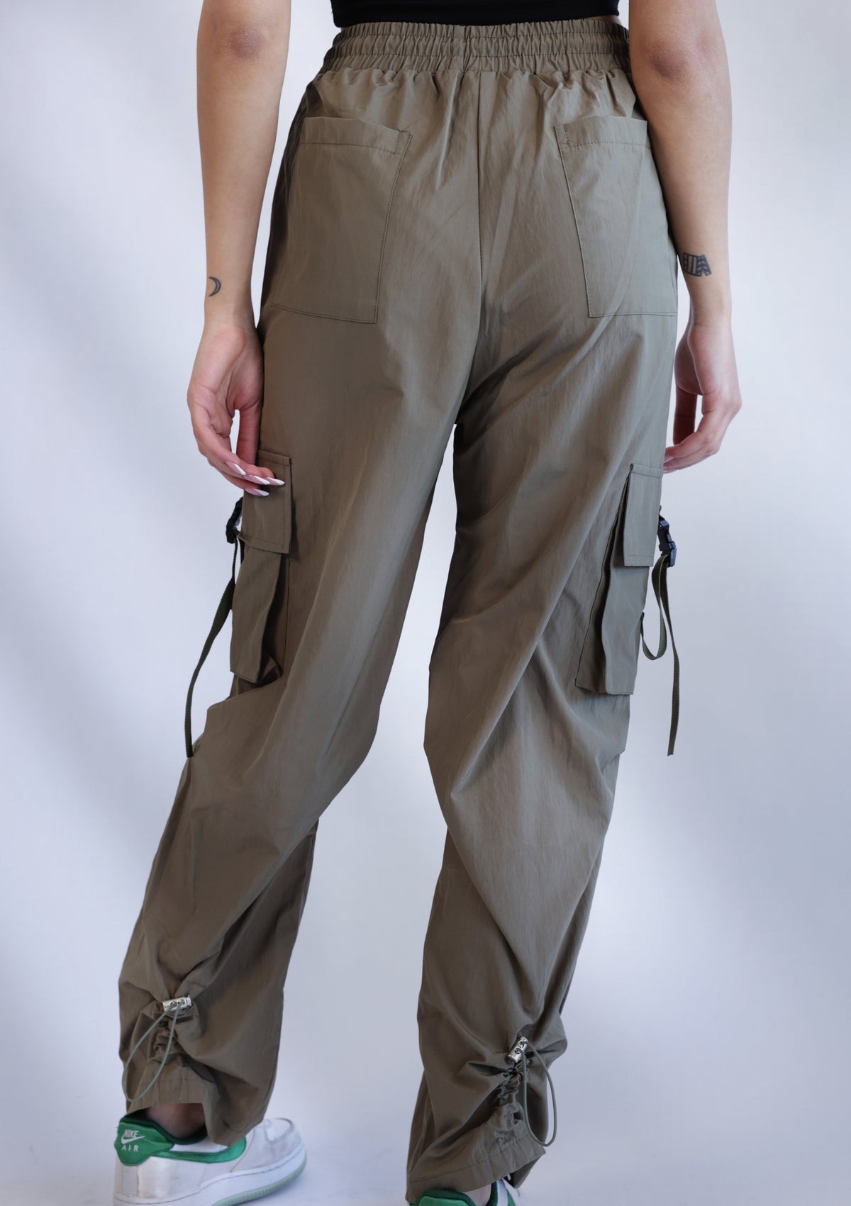 Lightweight jogger pants with drawstring back detail