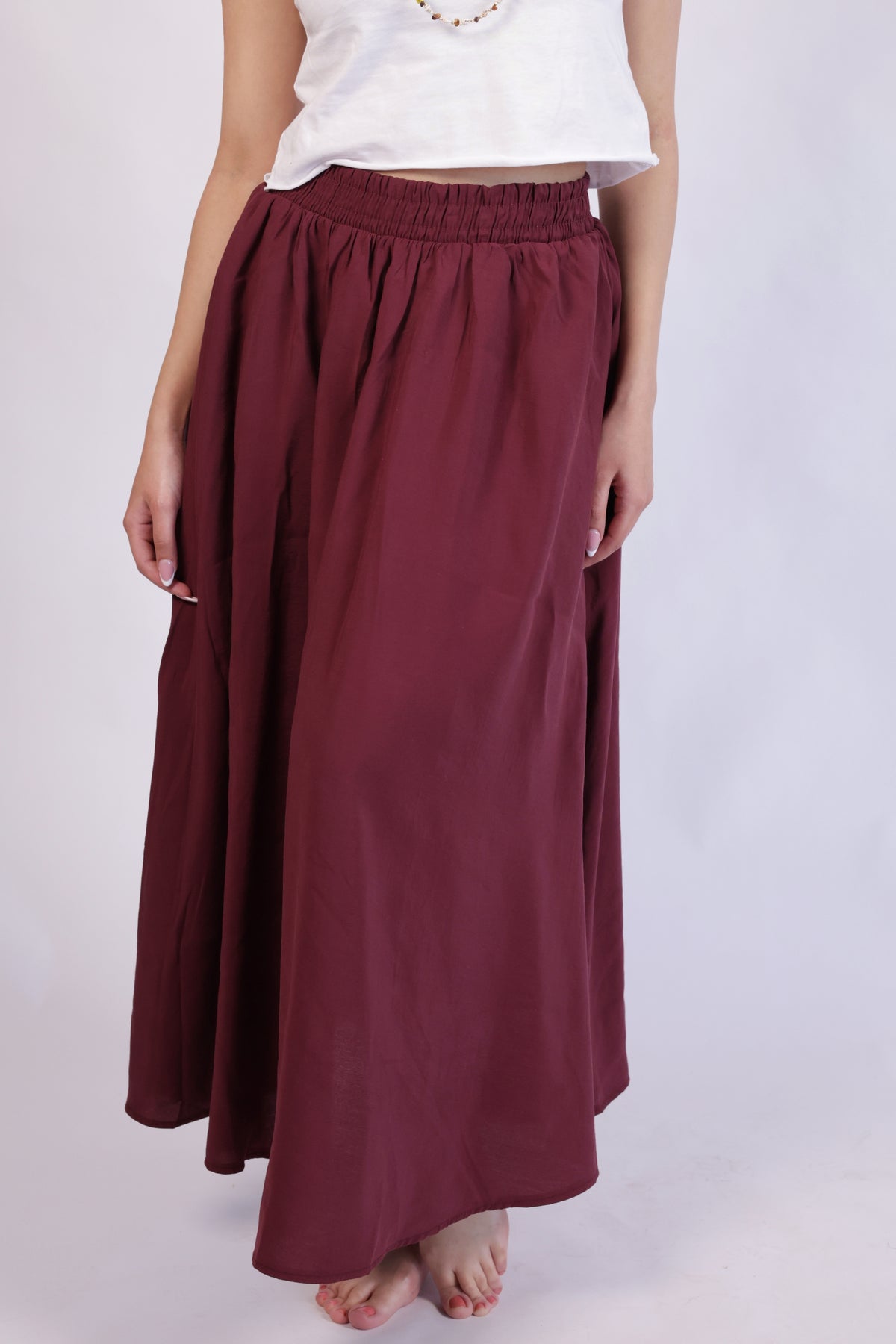 Burgundy comfy skirt