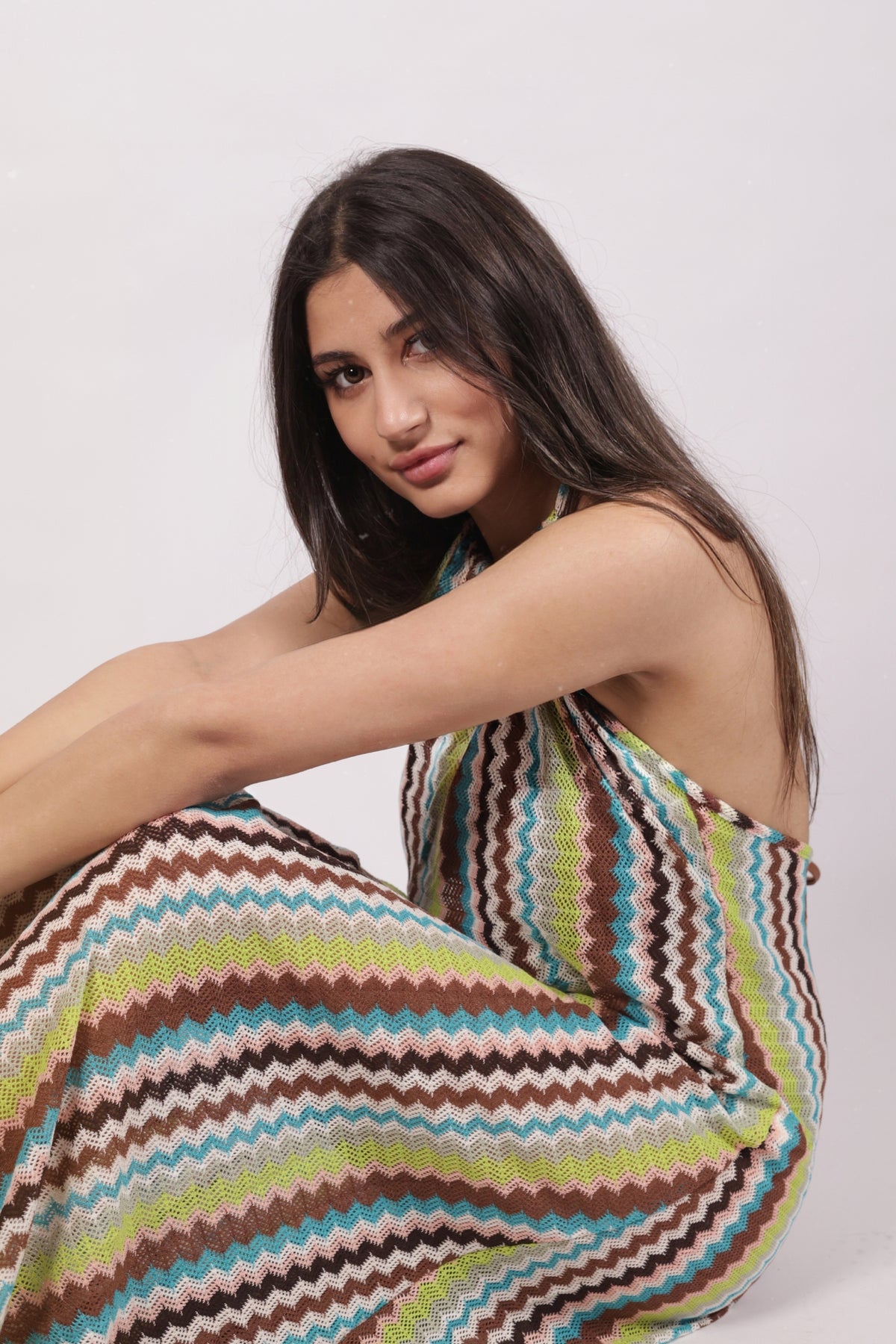 Summer knit ribbed maxi dress - beachwear-